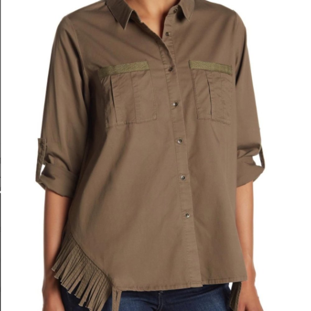 Heartloom Callia Front Button Fringe Trim Jacket